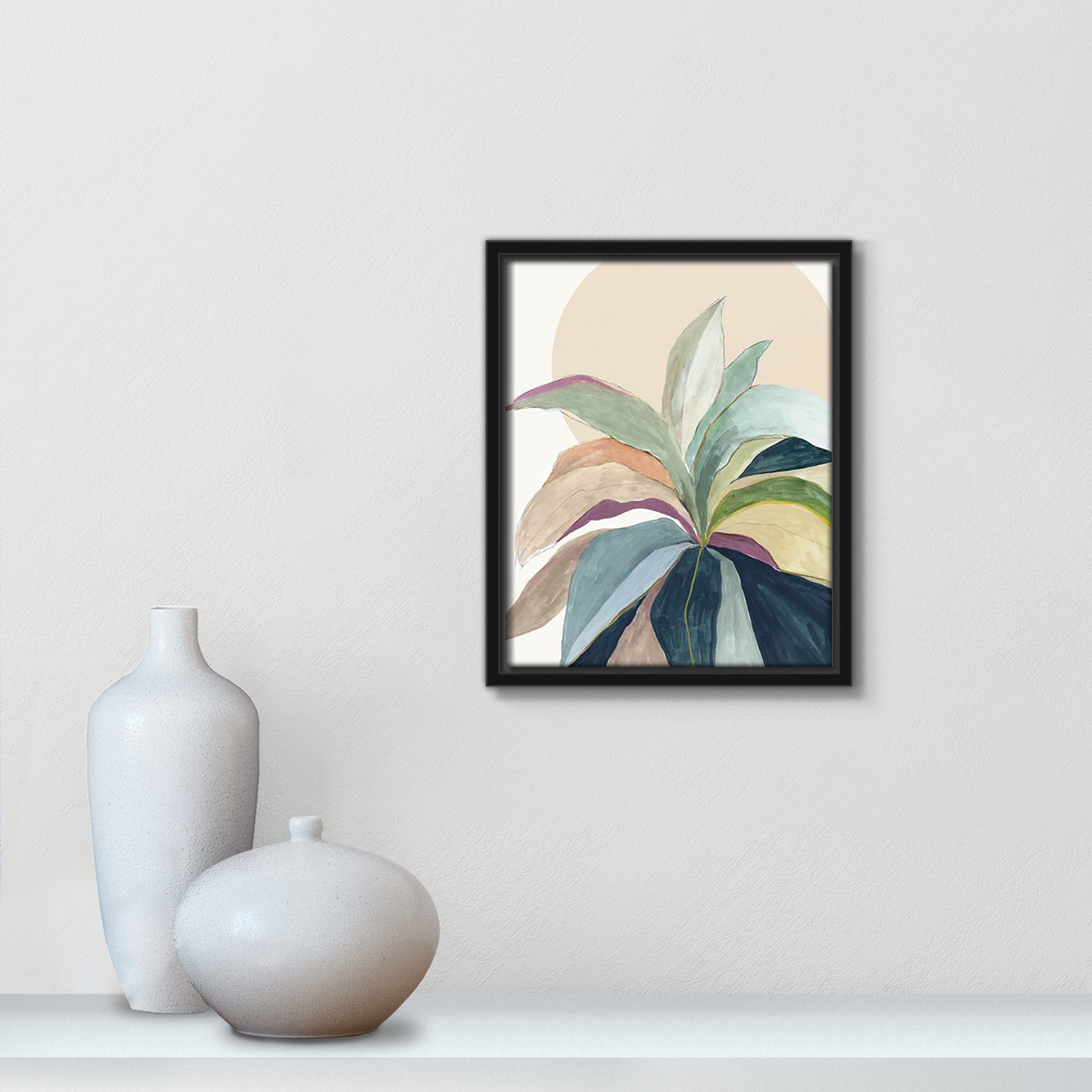 Sherbrooke Sunny Bright Leaves II by Asia Jensen Print, No Mat, Black Floater Framed, 11.5" H x 9.5" W x 2" D