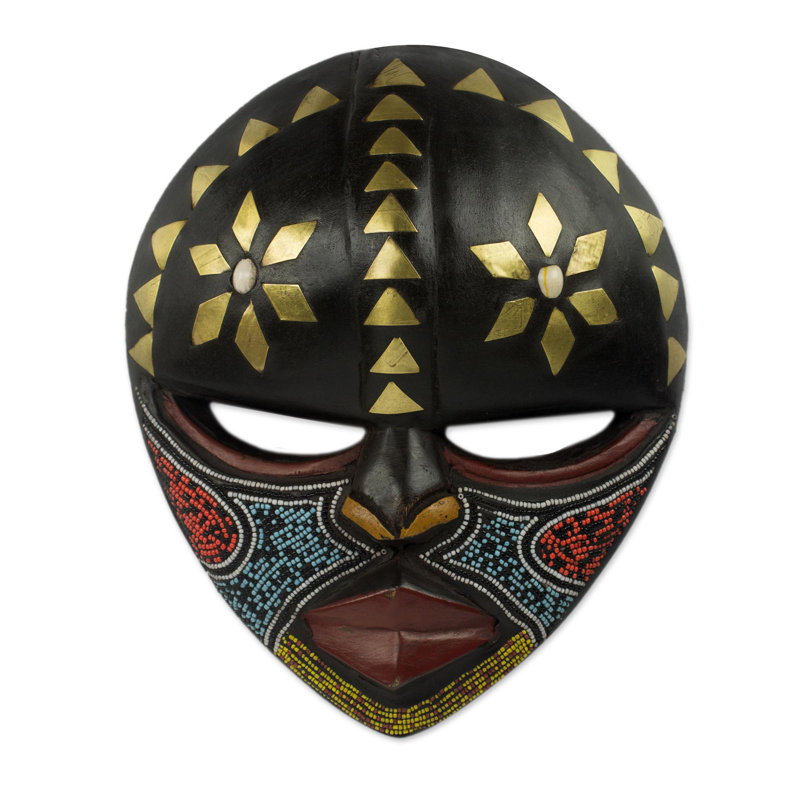 Décoration murale masque en bois barowa