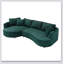 Spacieux canapé modulaire surdimensionné de 122,04 pouces avec méridienne gauche, velours côtelé vert pour un confort et un style ultimes-1236211274