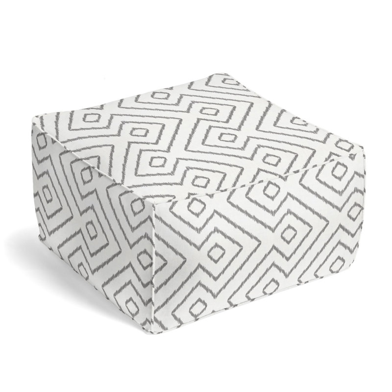 Upholstered Pouf, Ash 100% Linen