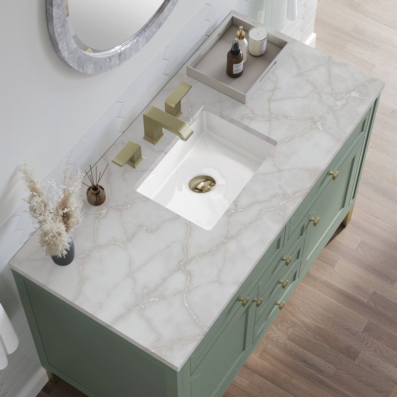 Chicago 48'' W Single Vanity, Smokey Celadon, Victorian Silver