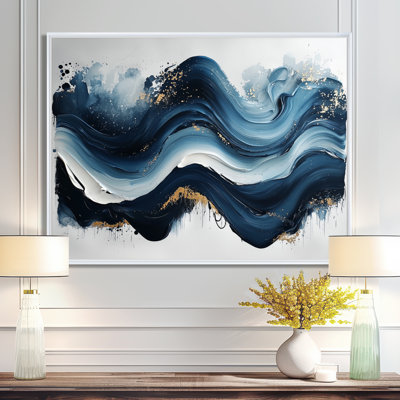 Encre monochrome Echo of River I - Op Art, art mural