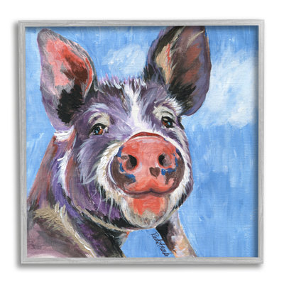 " Intricate Pig Hog Bold Contemporary Strokes " Painting Print