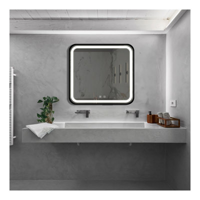 40X32 inch Bathroom Led Classy Vanity Mirror with High Lumen,metal frame,Dimmable Touch,Wall Switch Control, Anti-Fog ,CRI 95 Adjustable 3000K-4500K-6000K ,IP54 Waterproof Energy savin