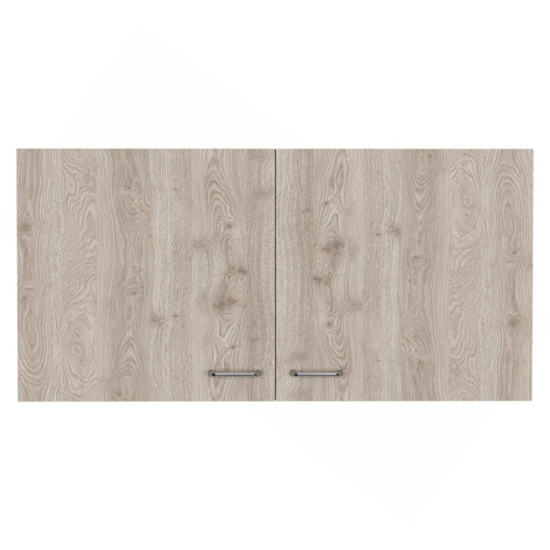 Armoire murale Napoles, deux tablettes, double porte - blanc / gris clair