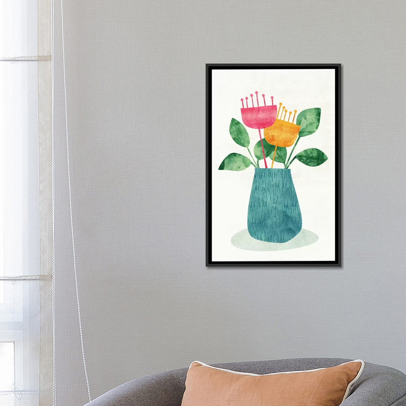Bouquet - Print, 26" H x 18" W x 1.5" D, Black Framed Canvas, No Mat