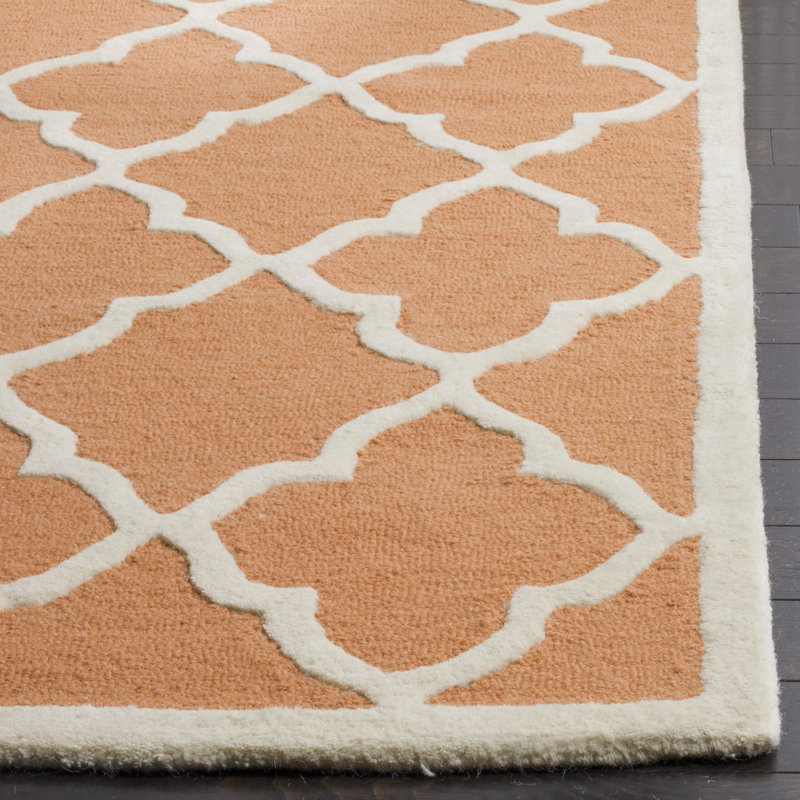 Roan Geometric Wool Hand Woven Area Rug, Rectangle 152 x 244 cm