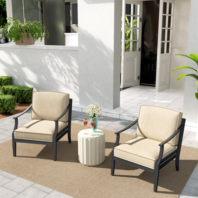 Tamarin Patio Aluminum Club Chairs With Sunbrella® Cushions (Set of 2)