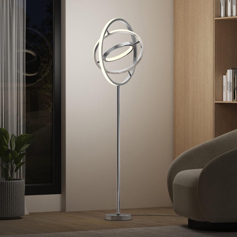 Pivot Modern Floor Lamp, Chrome