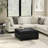 Gabbie 36"W Upholstered Vegan Leather Contemporary Square Lift-Up Coffee Table Storage Ottoman with Hidden Storage-388128259
