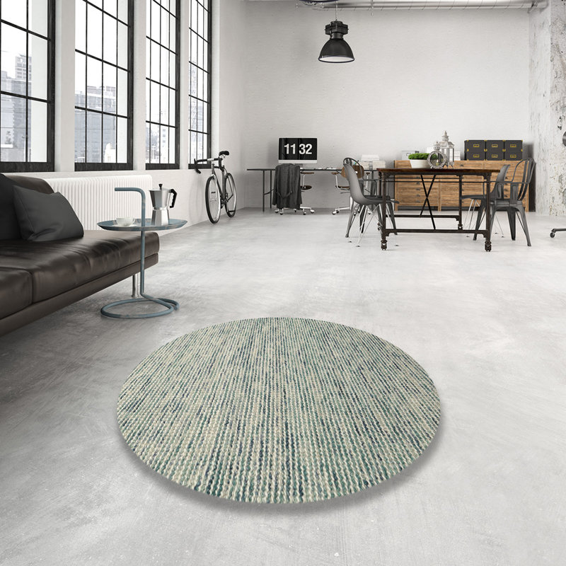 Tapis contemporain gris, Rond 4 pi