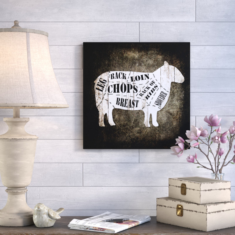 « boucher shop iv », art textuel sur toile tendue, H 14 po x l 14 po x P 2 po