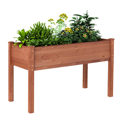 Altona 48X24x30 Inch Raised Garden Bed With Legs, Outdoor Planter For Growing Plants, Herbs, And Vegetables - Wood, Long Lasting Finish, Ergonomic Gardening Design Natural Solid Safe Environment, Quick