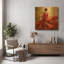 Tableau mural en métal doré « Rhapsodie écarlate », 91,4 cm x 91,4 cm-1691306502