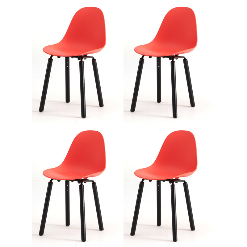 TA Side & Dining Chair (Set of 4), Red/Black
