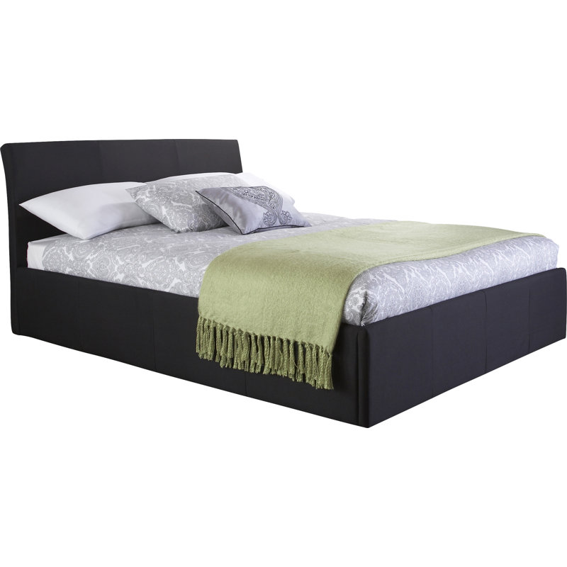 Baucom Upholstered Ottoman Storage Bed, Double (4'6), Black