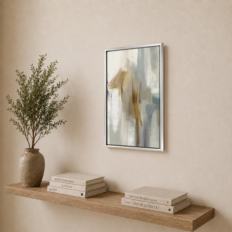 «Ethereal Sandy Beach I» par Silvia Vassileva - impression sur toile, 34" H x 24" W, Silver