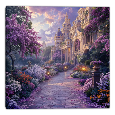 Lavender Palace Garden Wrapped Canvas Wall Art
