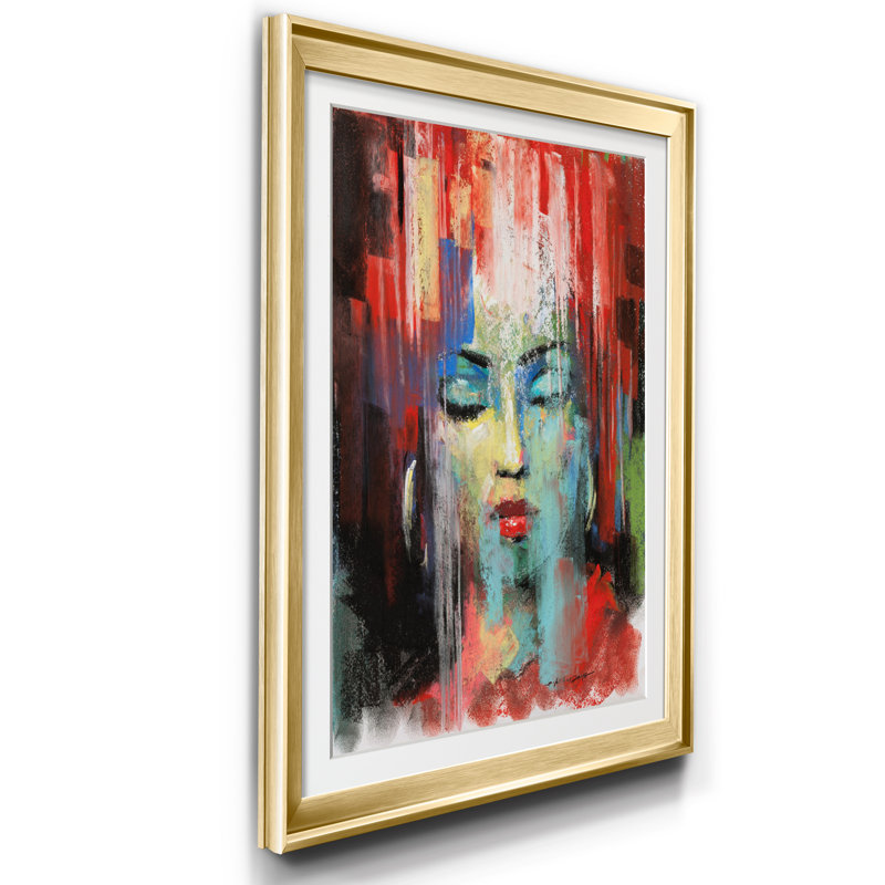 Pop Pastel III - Cadre photo, reproduction d'art sur papier, H 30,5 po x l 42,5 po x P 1,5 po, Doré