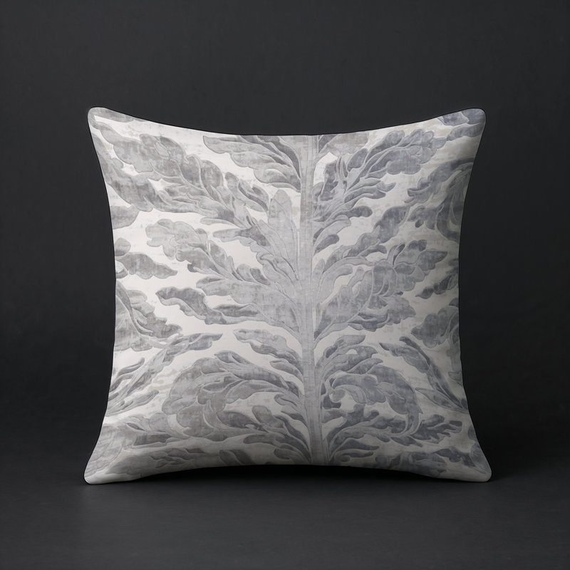 Coussin décoratif intérieur / extérieur gris Modern Modern, Carré 16 po, Gris / beige / beige clair abstrait 2