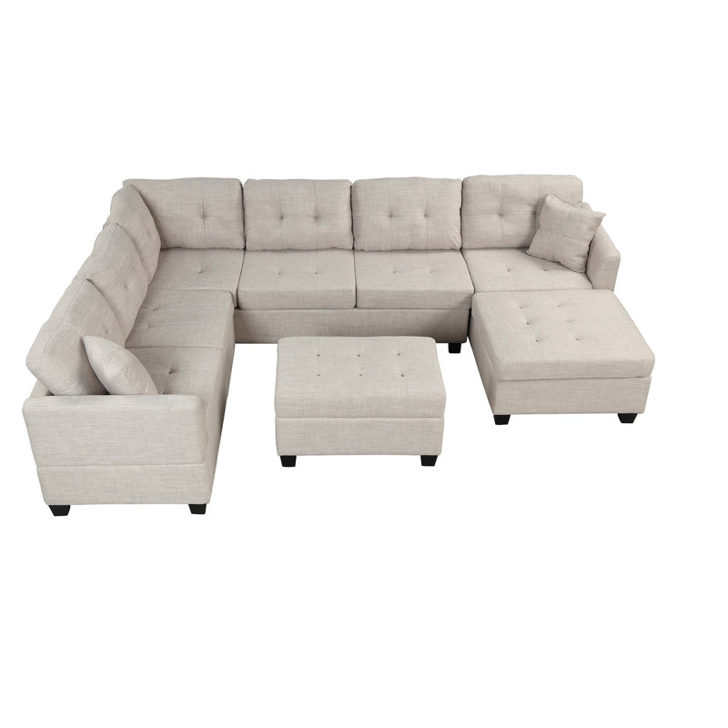 Beige Linen Sofa