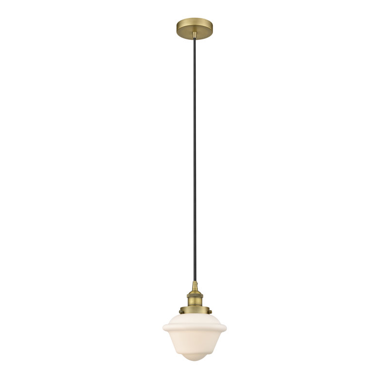 Luminaire suspendu 1 lumière Calliope, Blanc, Laiton brossé