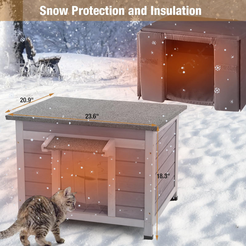  Maison d'extérieur pour chat, abri pour l'extérieur avec doublure isolante, maison chaude pour l'hiver
