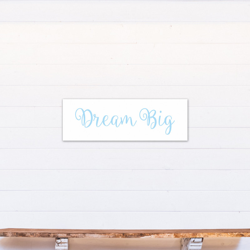 Décoration murale Bruning Dream Big Kids, H 12 po x l 36 po x P 1,25 po, Bleu, Toile tendue