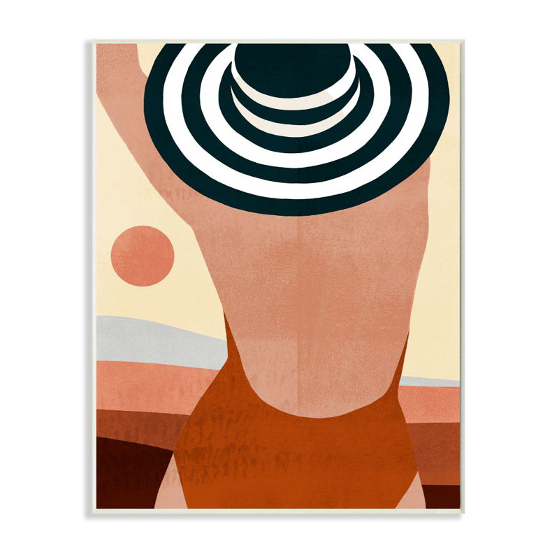 «Summer Back» par Victoria Borges - impression d'art graphique, H 19 po x l 13 po x P 0,5 po, Plaque murale