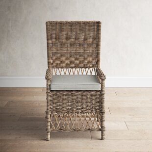 Nashua King Louis Back Distressed Natural Woven Rattan Side Chair