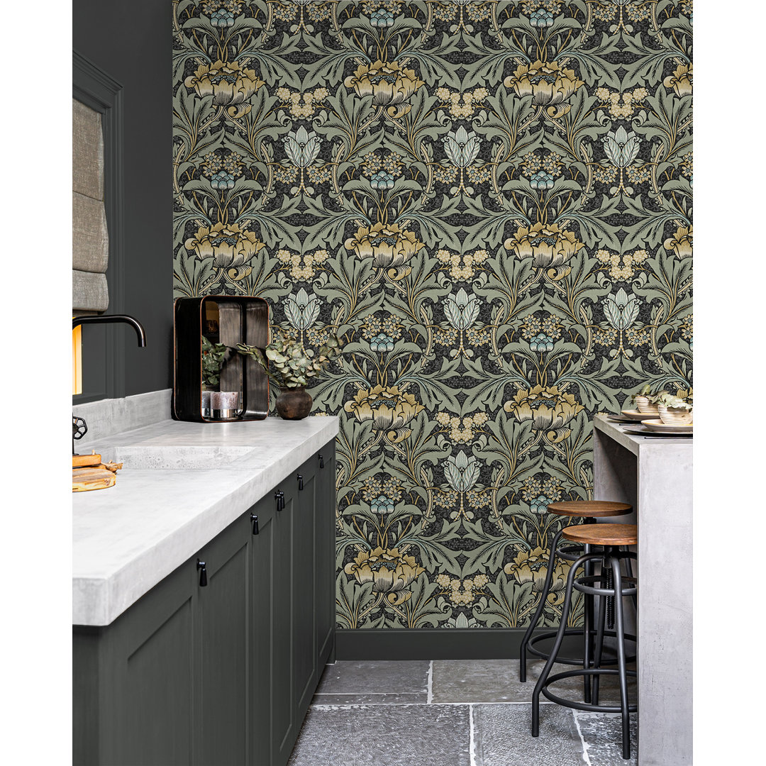 Nakieshia Peel & Stick Floral Wallpaper Bungalow Rose