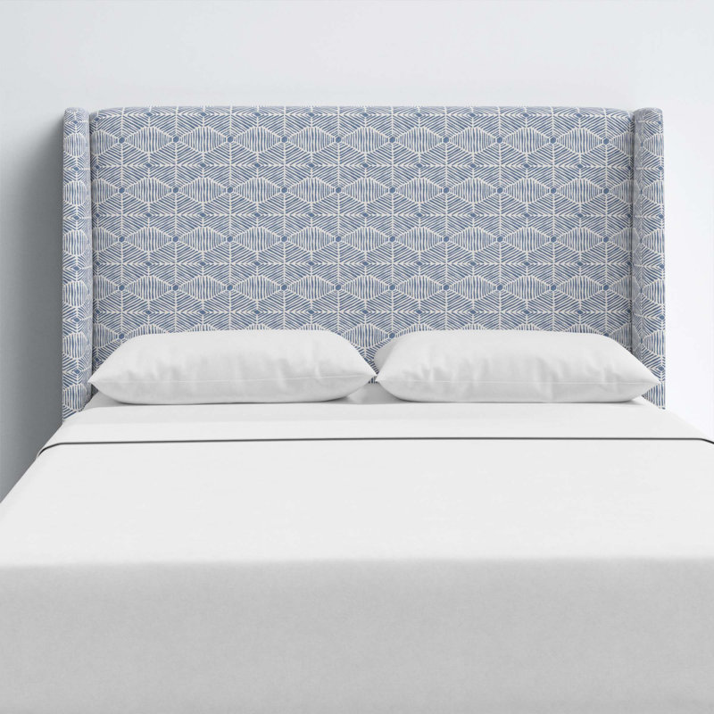 Tilly Upholstered Headboard, King, Painted Diamond Dusty Blue