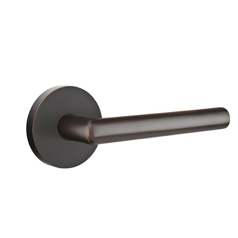 Stuttgart Round Privacy (Bed & Bath) Door Lever with Round Rosette, Right, Oil Rubbed Bronze
