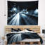Tapisserie de cityscape de polyester illuminé par le centre-ville seattle avec accessoires suspendu inclus-28500885
