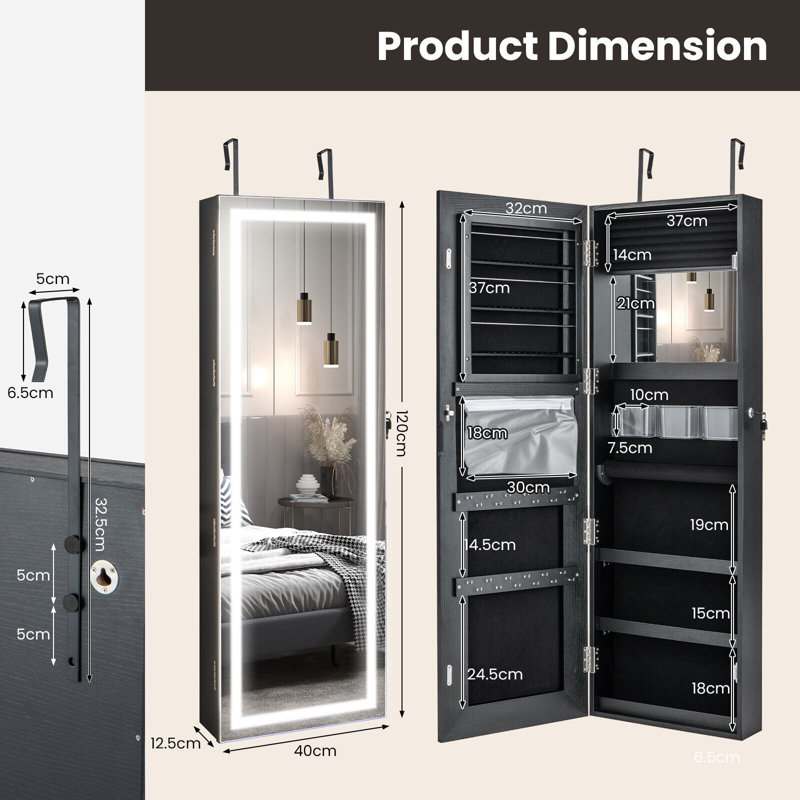 Annison Jewelry Armoire, Black