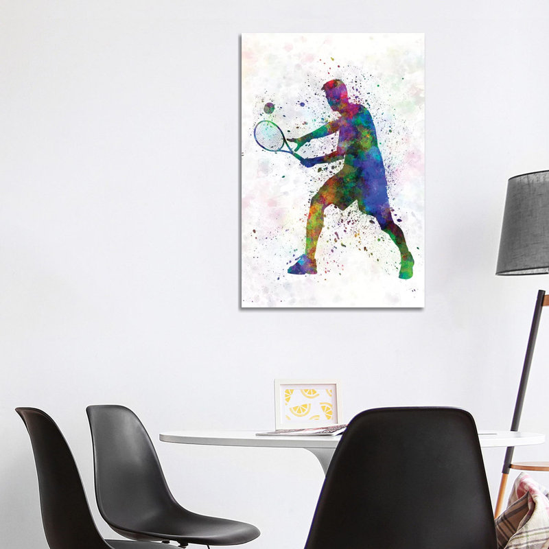 Tennis Player in Silhouette I 1 Piece Wrapped Canvas Painting, 101.6 cm H x 66.04 cm W x 1.91 cm D