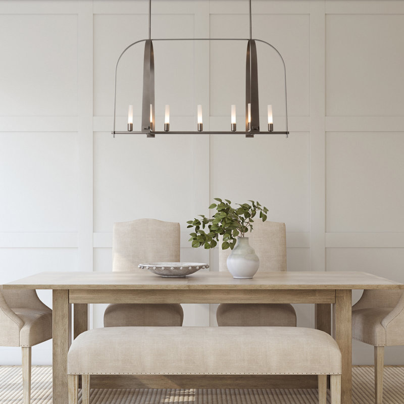 Triomphe 9 - Light Kitchen Island Linear Pendant, White