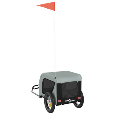 Vidaxl Pet Bike Trailer Black Oxford Fabric, Iron, PVC Medium