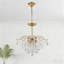 Lustre en fer doré et cristal à 6 lumières de 50 cm (19,7 po) avec chaîne réglable pour salle à manger, salon et entrée-478399523