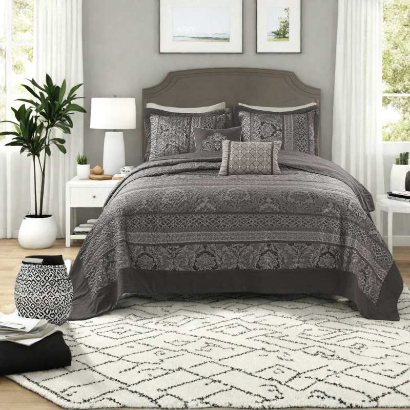 Reversible Queen Bedding Sets, Polyester Jacquard, Modern Home Style
