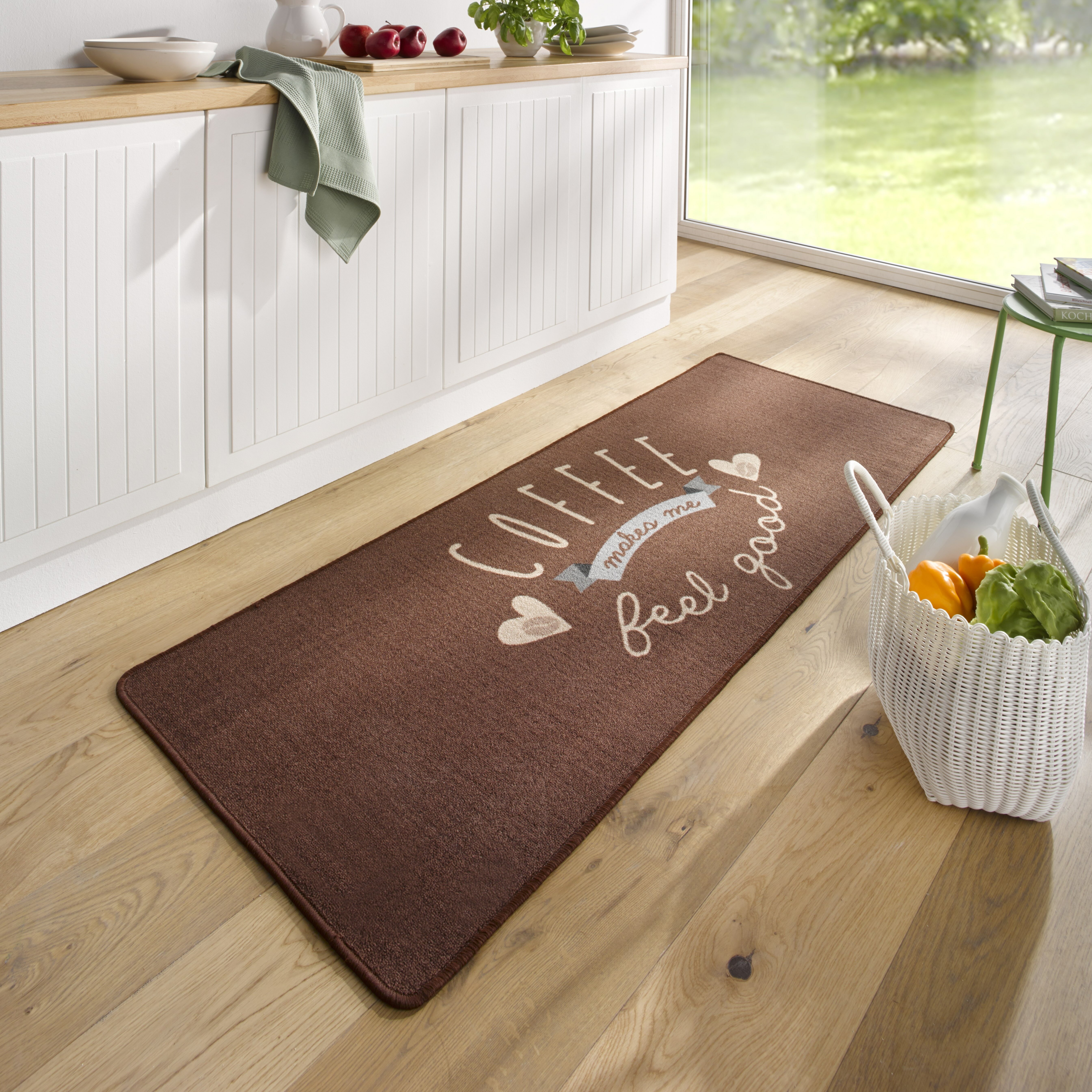 Küchenläufer Hanse Küche, Coffee Home mit - - Anthrazit Teppich Läufer für Motiv Flur Rutschfest
