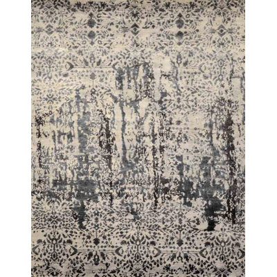Contemporary One-of-a-Kind Rectangle 6'1" X 9' Hand Knotted Area Rug