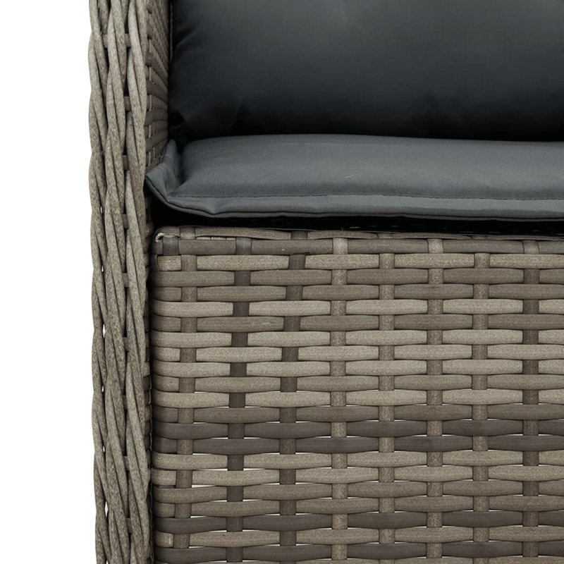 Ensemble repas 3 pièces avec coussins en rotin Red Barrel Studio®, H 29,1 po x l 31,5 po x P 31,5 po, Gris foncé / Gris, 2