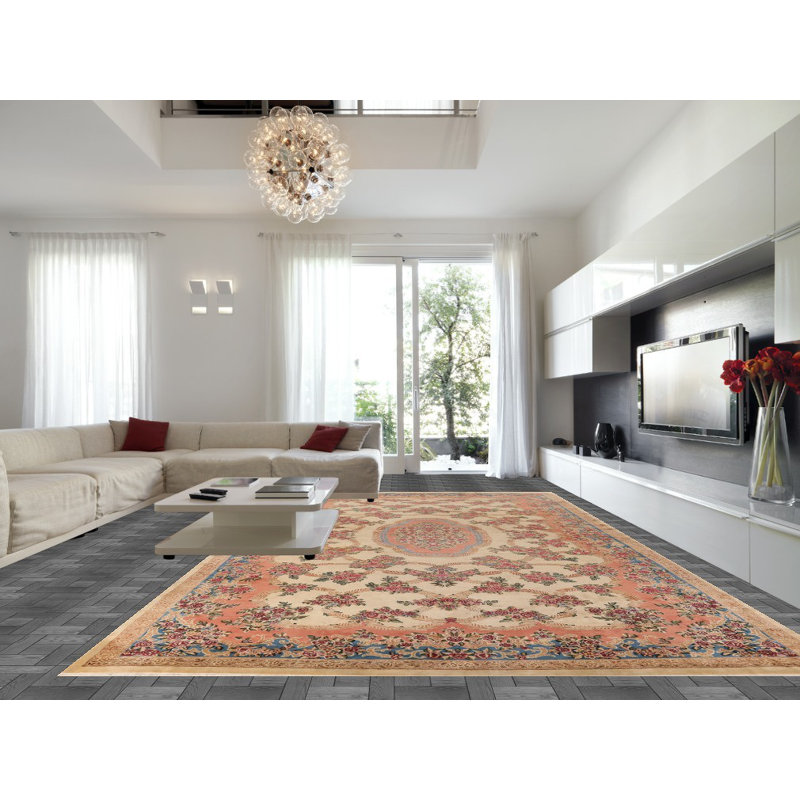 Vegetable Dye Floral Traditional Large Rug 12x22