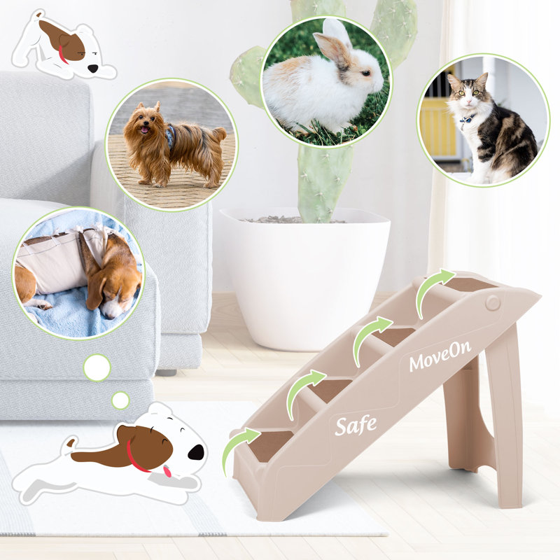 Escalier pliable pour lit de chien, Beige