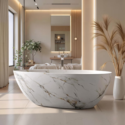 67" Solid Surface Freestanding Bathtub