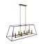 Lustre rectangulaire pour îlot de cuisine à 8 lumières avec décorations en bois Bodkins