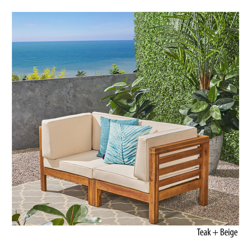 Ensemble de causeuse 2 pièces, Beige, Blanc