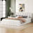 Queen Upholstered Platform Bed, White