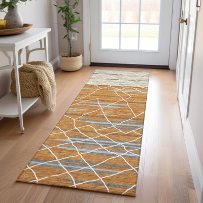 Tapis orange lavable intérieur / extérieur Lumira 
